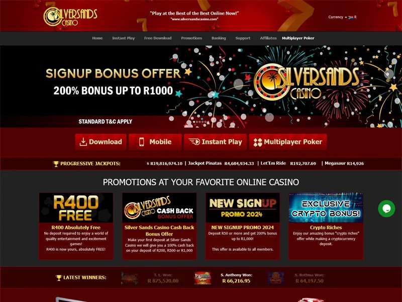 Silversands Casino Casino popular slots and live games